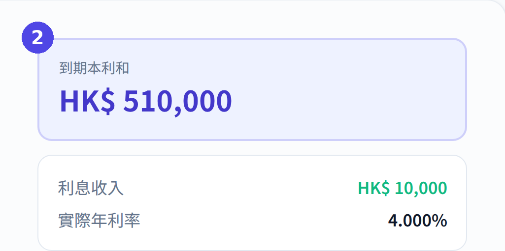 定期存款計算機：選擇存款期