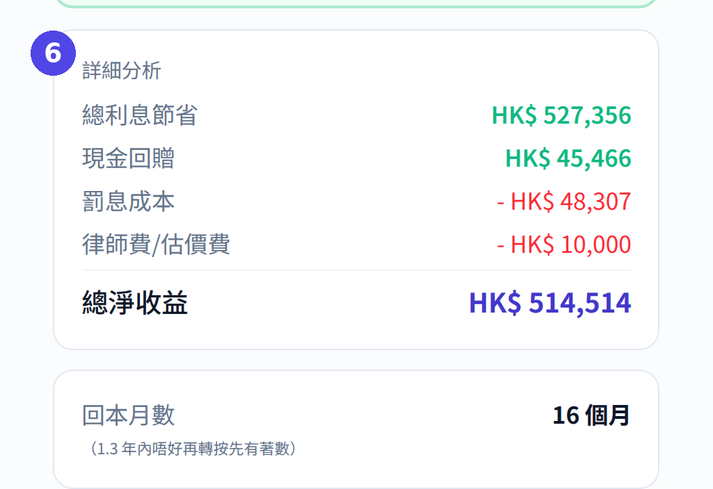 轉按計算機:查閱每月供款及臨界年期